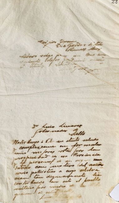 Cartas a Brígido Terán y a Luis Linares (Gobernador de Salta) de Luis F. Nougués