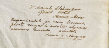 Carta a Evaristo Etchecopar de Luis F. Nougués