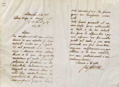 Carta al Señor Jefe de cargo del Gobierno de la Ciudad de Buenos Aires y Ramo, de José Padilla