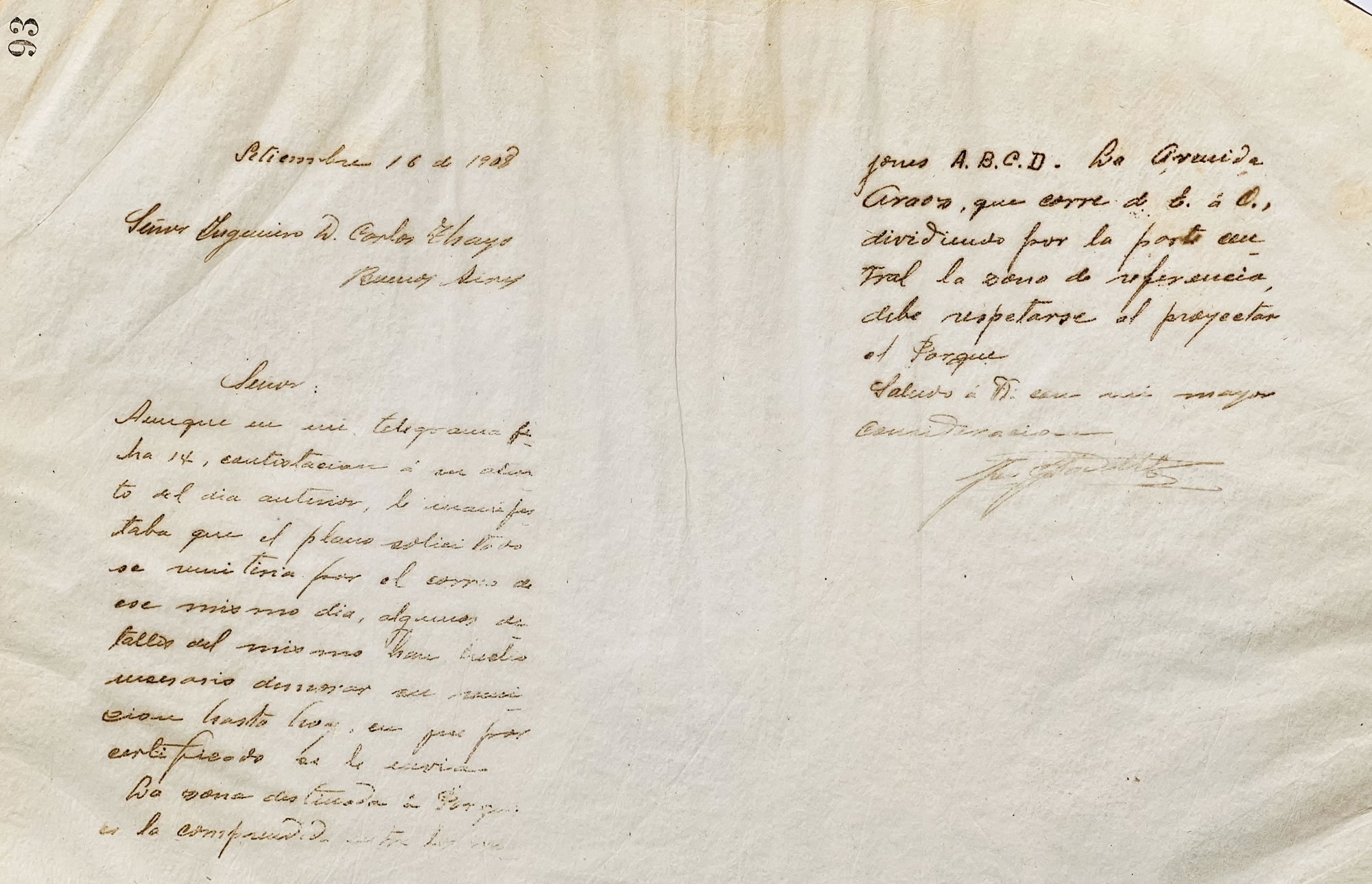 Carta al Señor Ingeniero Carlos Thays de José Padilla