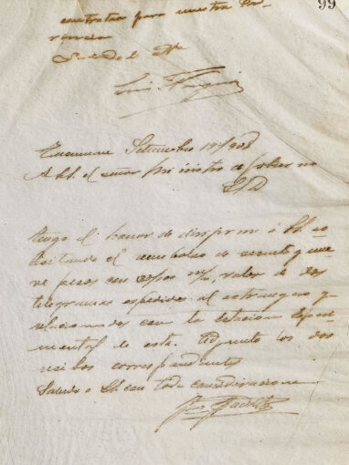 Carta al Señor Ministro de Gobierno de José Padilla