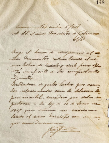 Cartas al Sr. Ministro de Gobierno de José Padilla