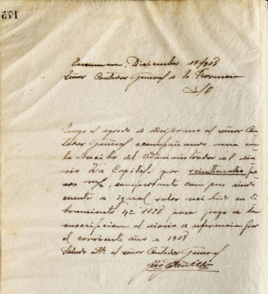Cartas al Sr. Contador general de la Provincia de José Padilla
