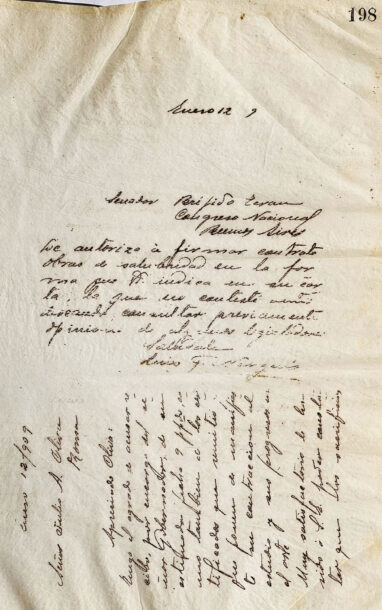 Carta a Brígido Terán de Luis F. Nougués y carta al Sr. Julio A. Oliva de José Padilla