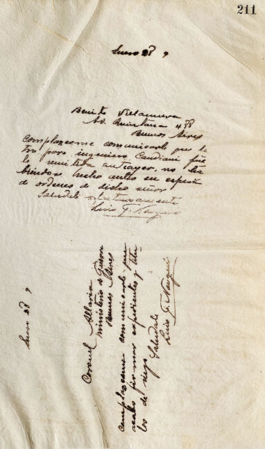 Cartas a Benito Villanueva y al Coronel Allaria de Luis F. Nougués